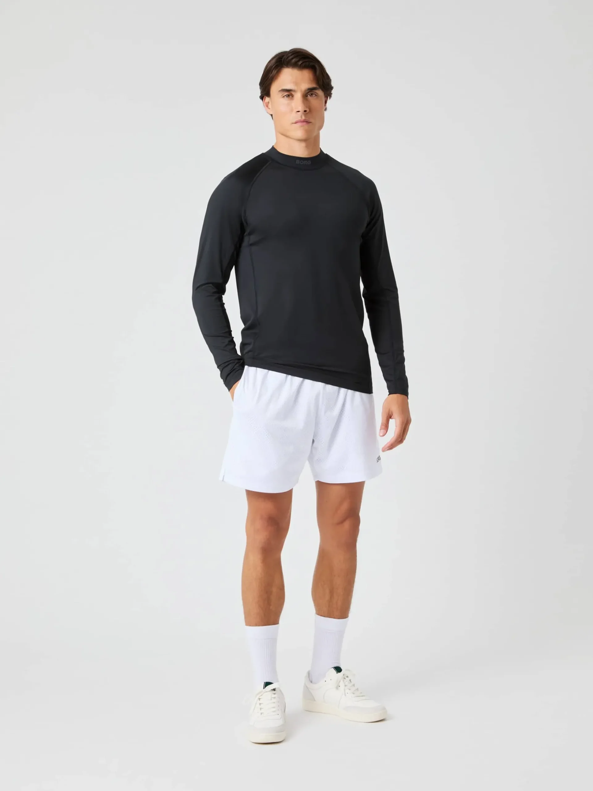 Borg Mock Neck Ls T-Shirt