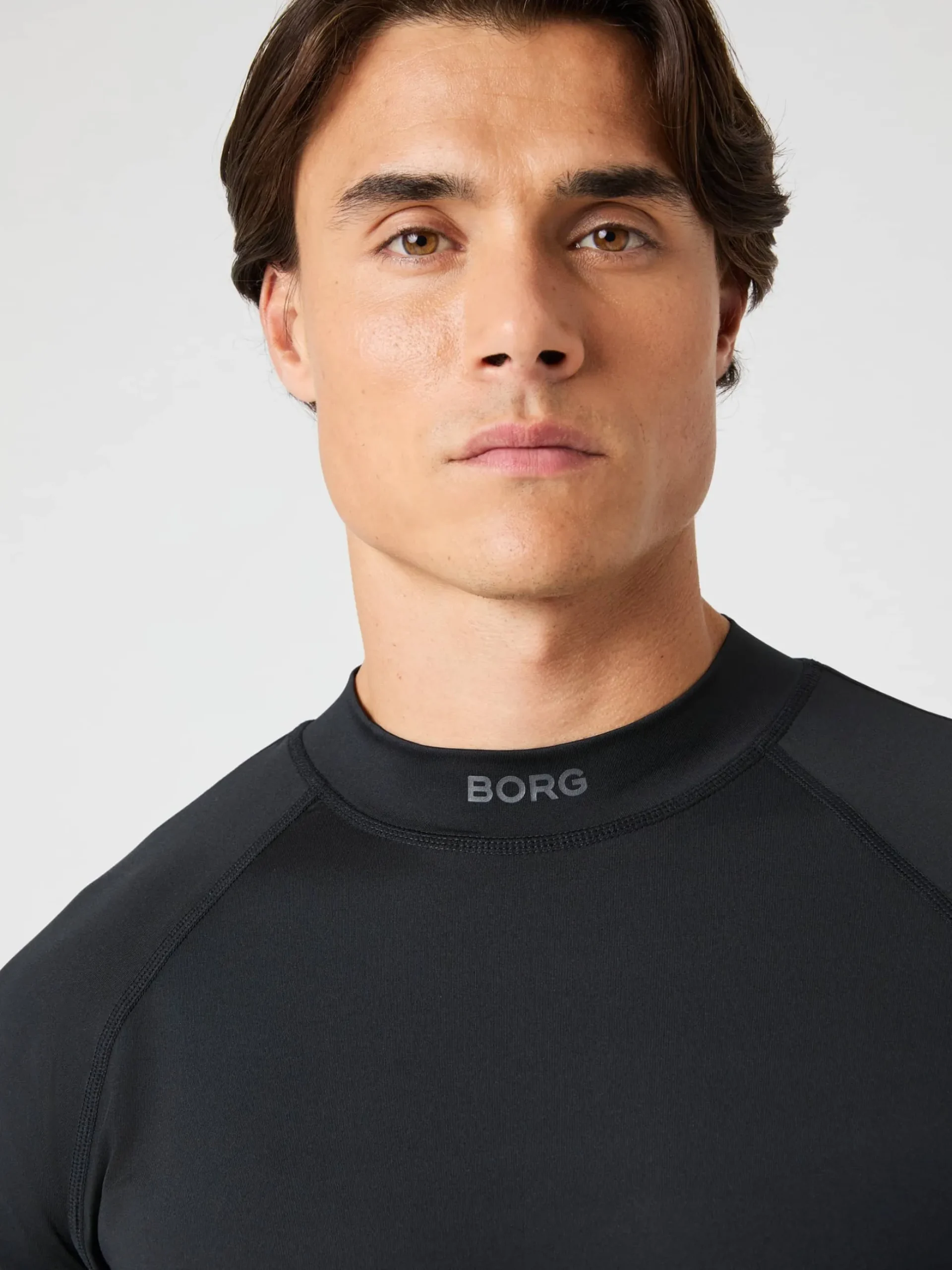 Borg Mock Neck Ls T-Shirt