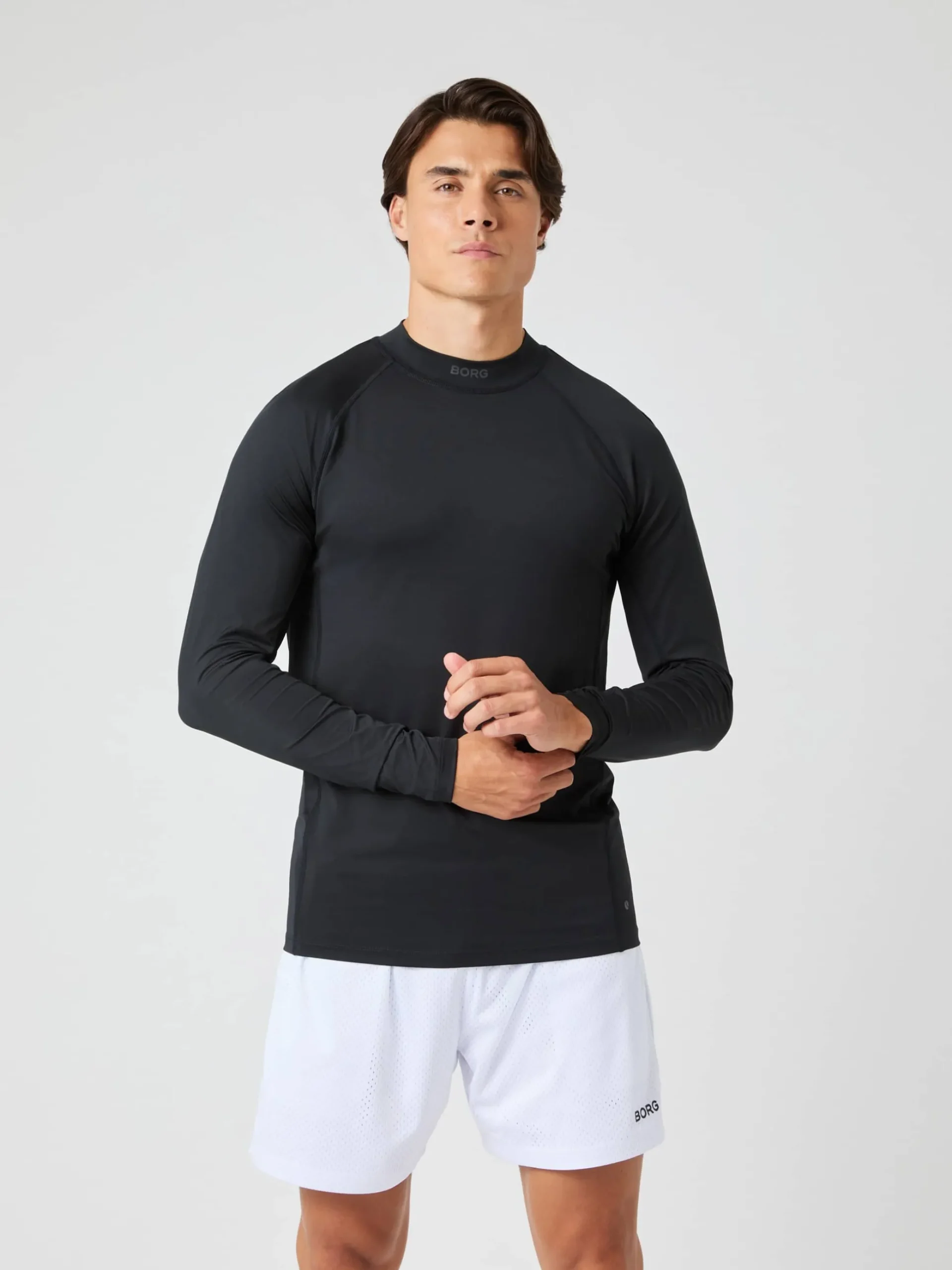 Borg Mock Neck Ls T-Shirt