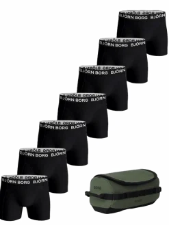 Cotton Stretch Boxers + Wash Bag 7-pack