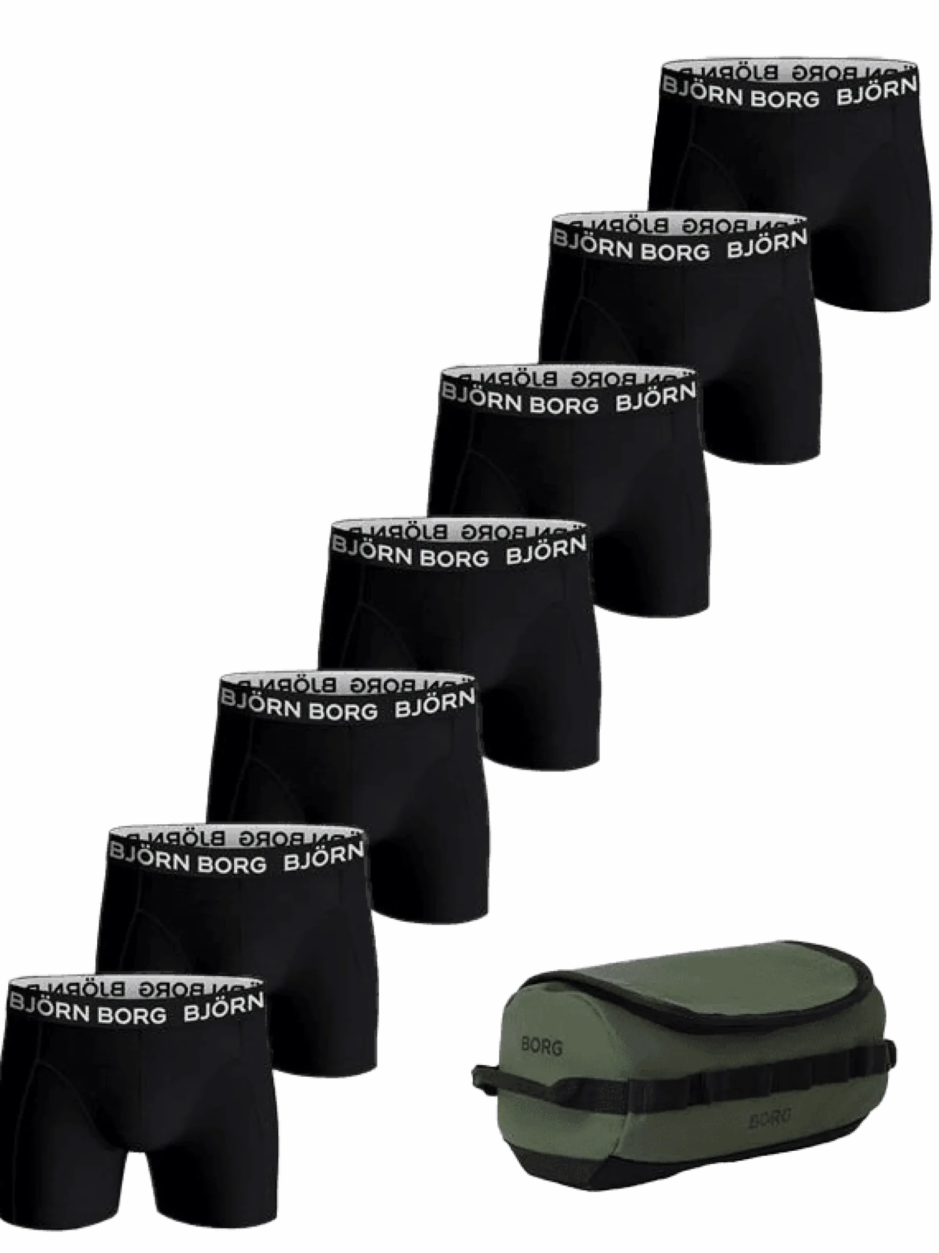 Cotton Stretch Boxers + Wash Bag 7-pack